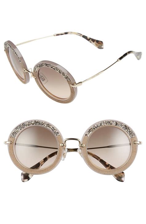 miu miu round gold frame sunglasses|miu sunglasses price.